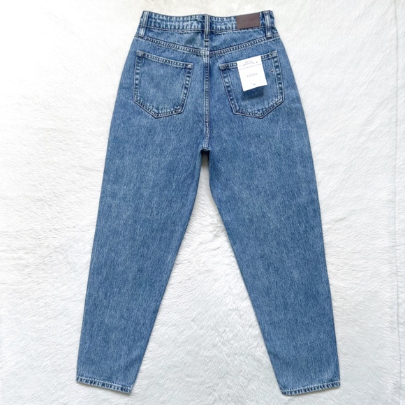 HIDDEN Zoey Tapered Mom High Rise Ankle Crop Acid Wash 100% Cotton Jeans - Picture 7 of 12